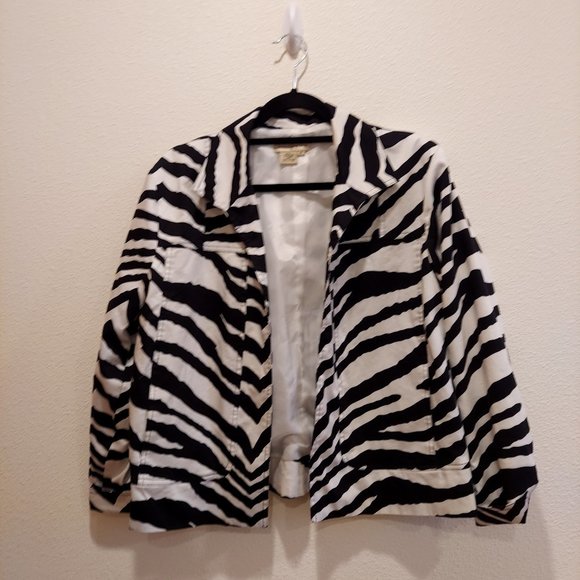 Patrick Christopher Jackets & Blazers - Patrick Christopher Size 1X Open Zebra Print Blazer Career Wear Work Office Flaw